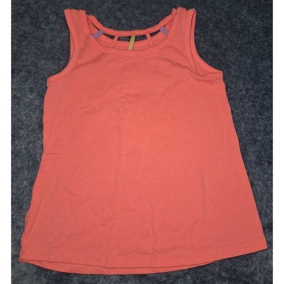 Wonder Nation Girl XS/4-5 Coral Tank Top Peace Sign & Splatter Design - Picture 2 of 5